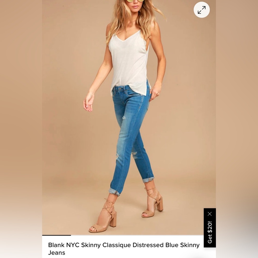 Blank NYC Skinny Classique Jeans with Distressed Details - Size 25